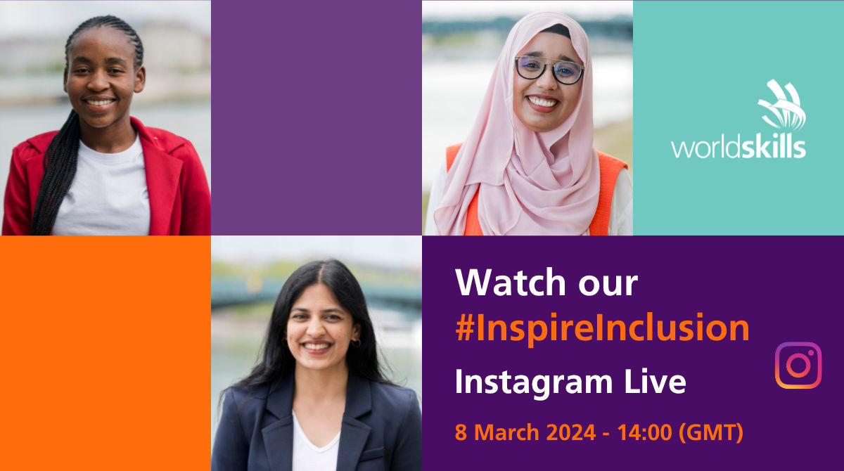 A promo poster for the Instagram Live event celebrating International Women’s Day featuring Shweta Ratanpura, Justina Ashiyana, and Yousra Assali from the Champions Trust.