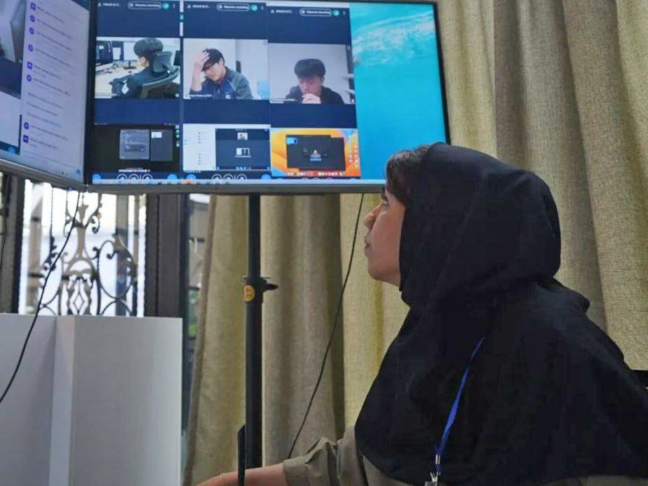 A competitor sitting at a computer looking at a screen during the first International Friendly Skills Competition (IFSC) from 11 to 17 May 2024.