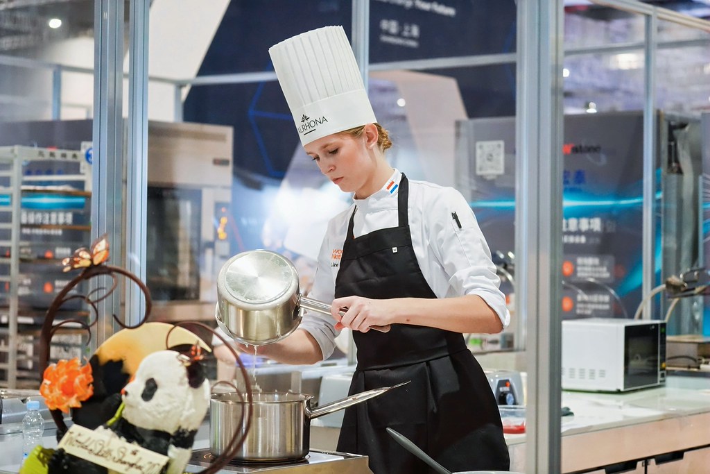 A Competitor in Cooking during day 2 of competition at WorldSkills Shanghai 2026.