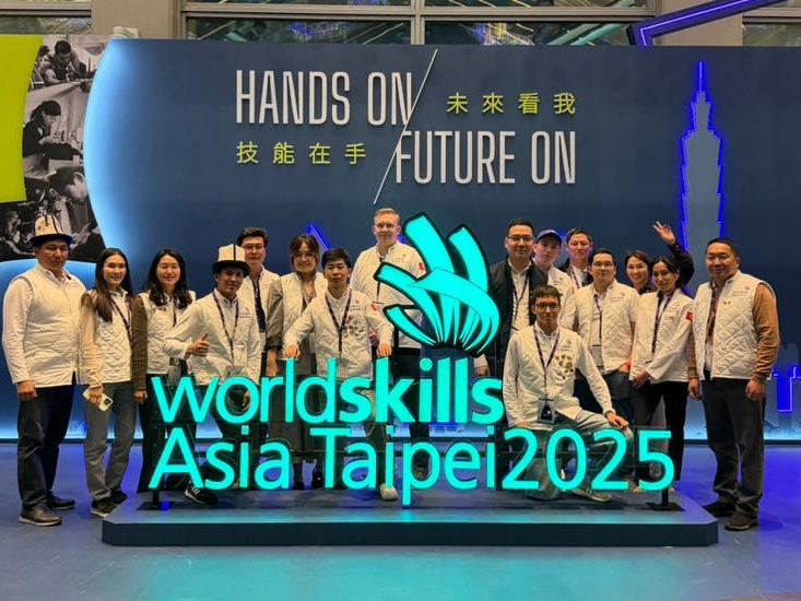 Competitors from WorldSkills Kyrgyzstan at WorldSkills Asia Taipei 2025 at the Nangang Exhibition Center in November 2025.