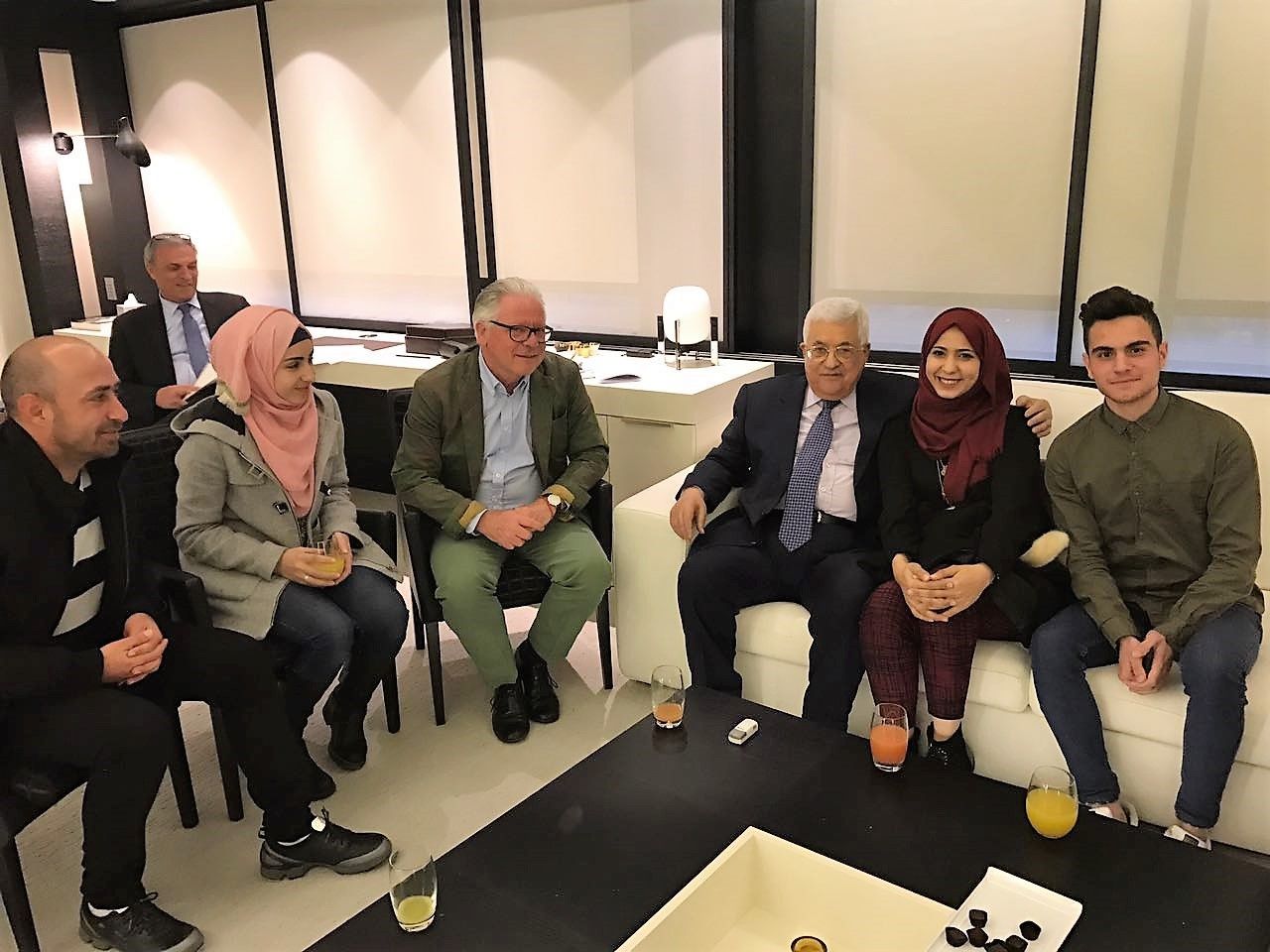 Team Palestine meets President Mahmoud Abbas