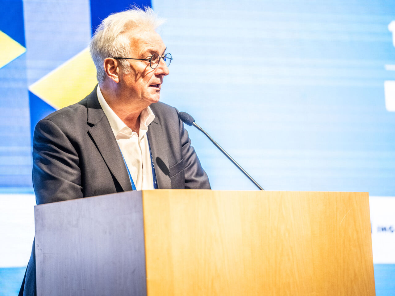 Francis Hourant, WorldSkills President and Chair, giving a speech at WorldSkills General Assembly 2025.
