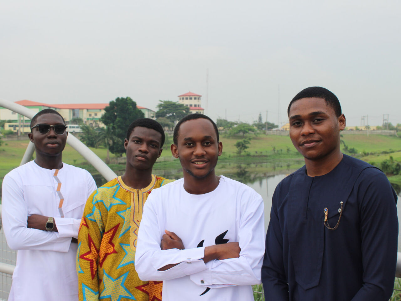 Members of Team Code-In from Nigeria pose for a photograph.
