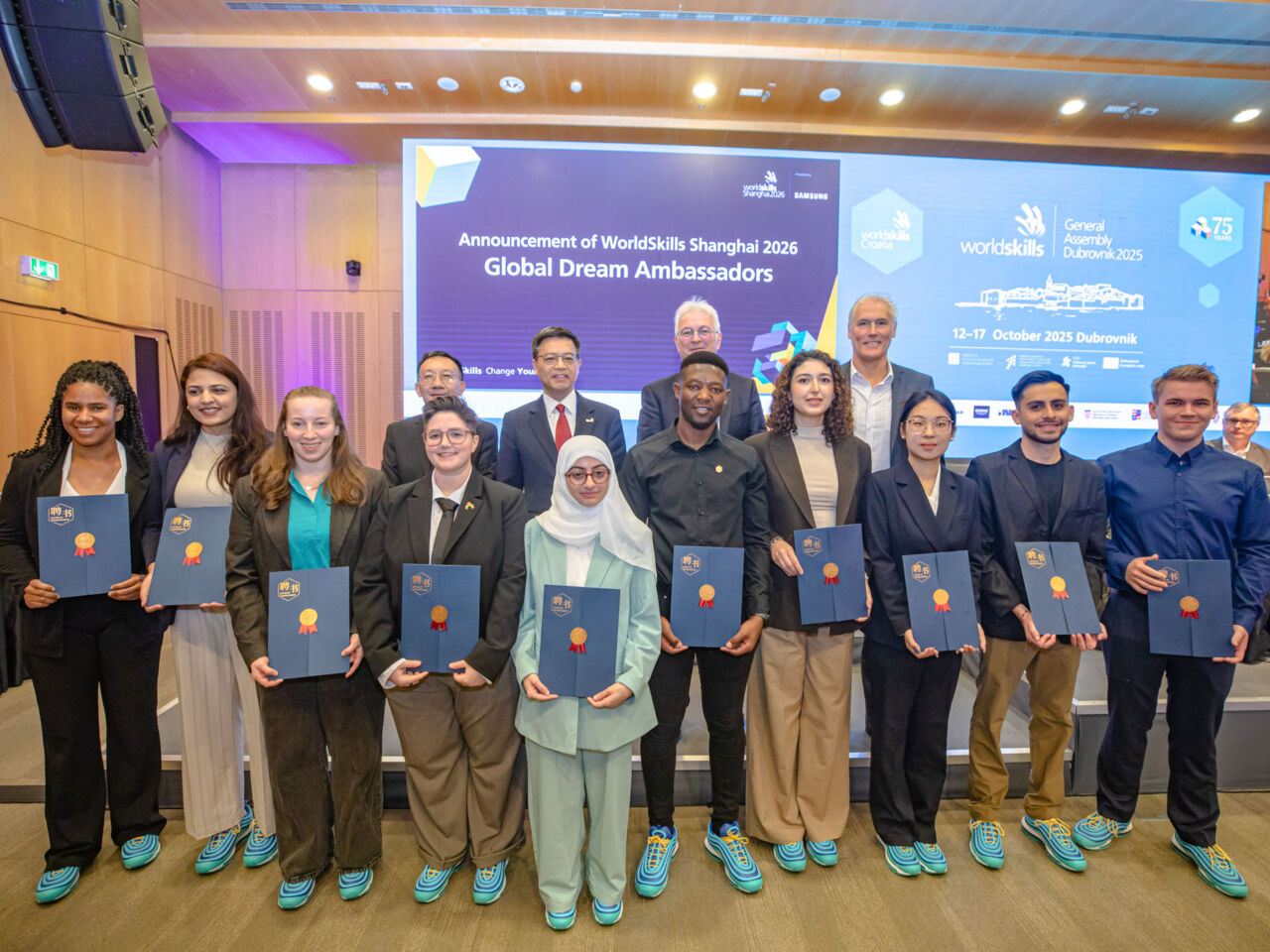 Announcement of WorldSkills Shanghai 2026 Global Dream Ambassadors at WorldSkills General Assembly 2025.
