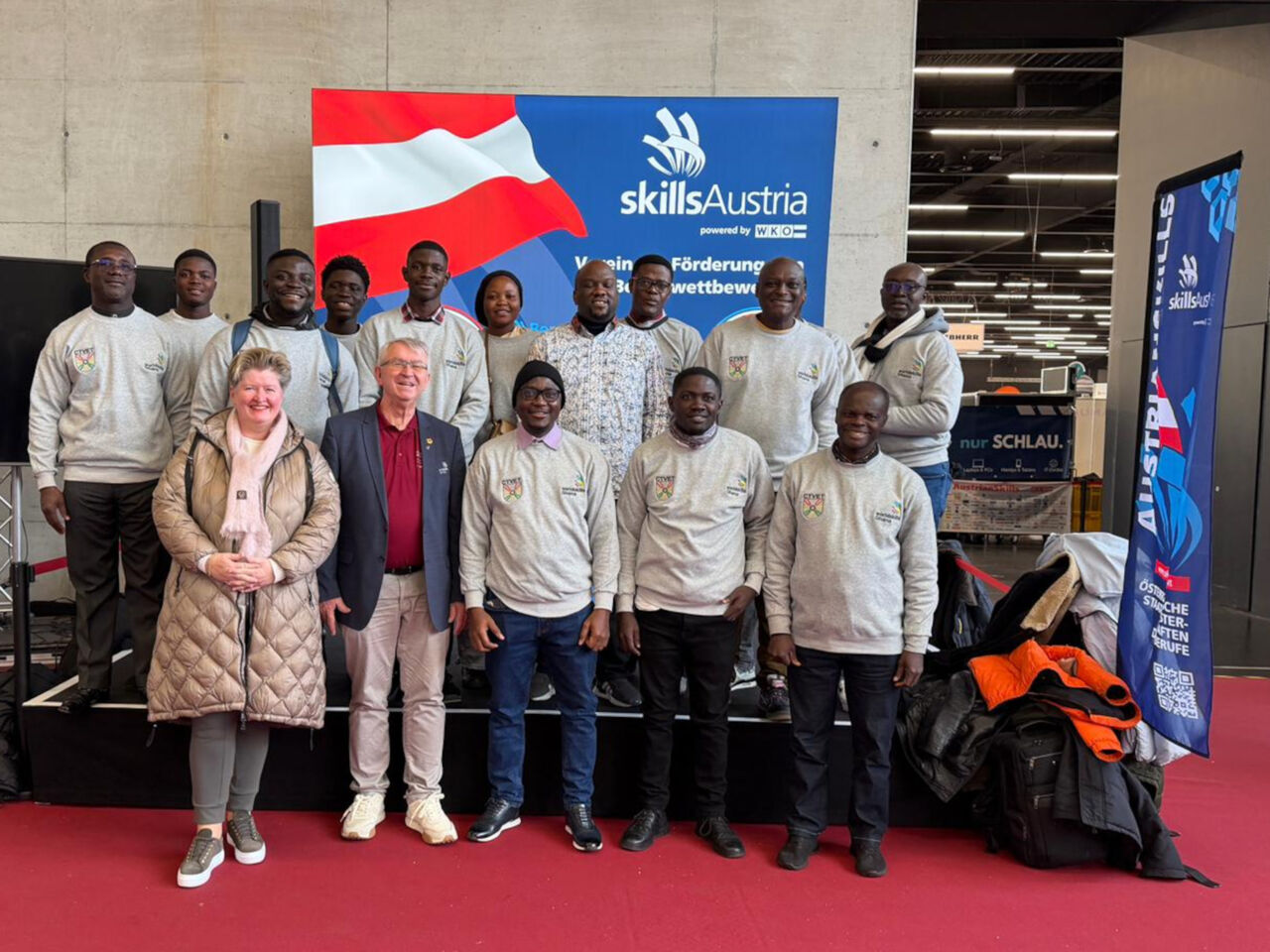 Participants of the mentoring partnership between WorldSkills Germany and WorldSkills Ghana pose for a photograph.
