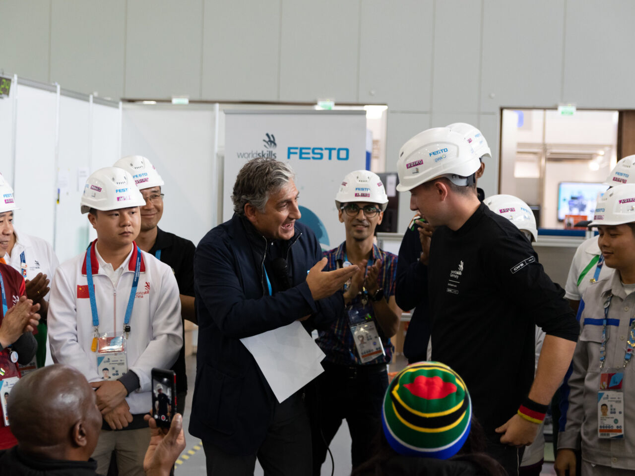 Lukas Kohl receiving the Sustainability Award for Water Technology, presented by WorldSkills and Festo.

