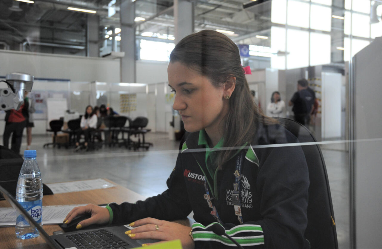 Megan Yeates competed in WorldSkills Kazan 2019, where she got a gold medal in Freight Forwarding.
