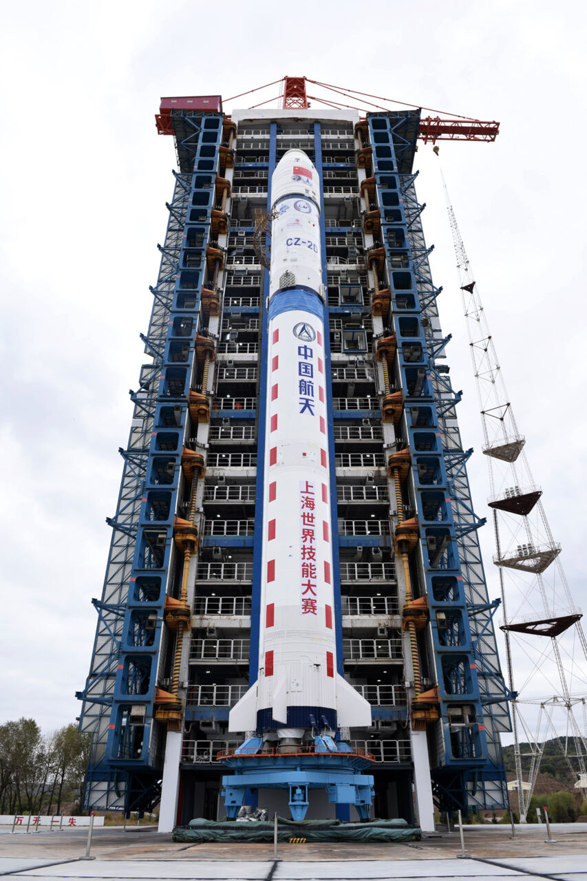 The Long March-2D rocket at the Taiyuan Satellite Launch Center in north China's Shanxi Province.
