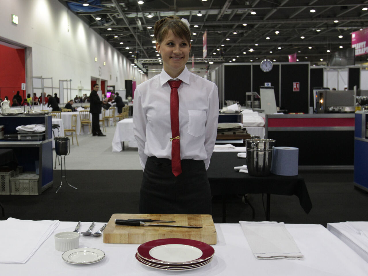 Sabrina Böni Keller competing in Restaurant Services at WorldSkills London 2011.