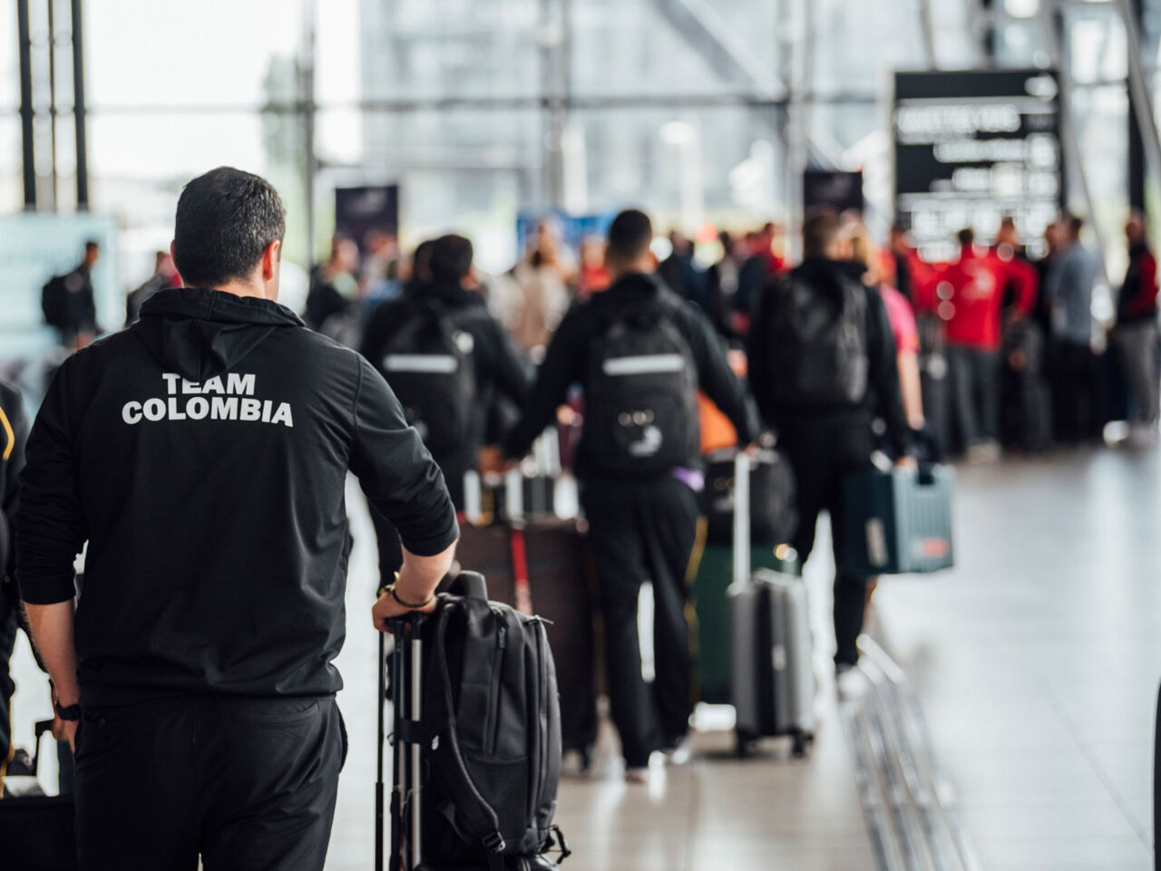 WorldSkills Competitors and Experts arriving at Lyon airport for WorldSkills Lyon 2024.